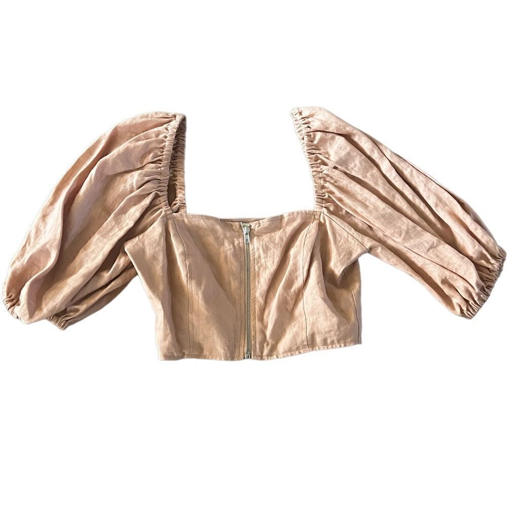 NICHOLAS linen crop top